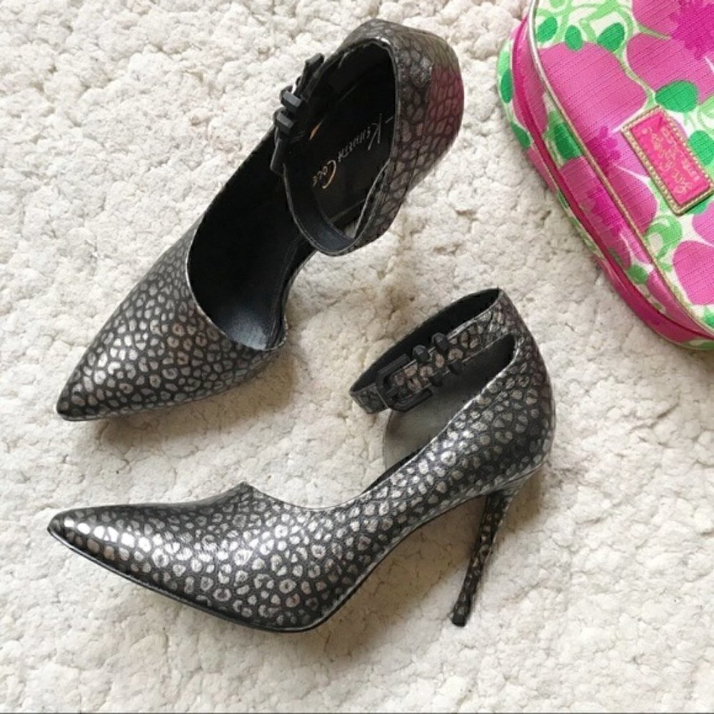 Kenneth Cole:Black/Silver Waverly Leopard Pump 8